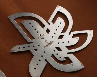 Tailed template ruler