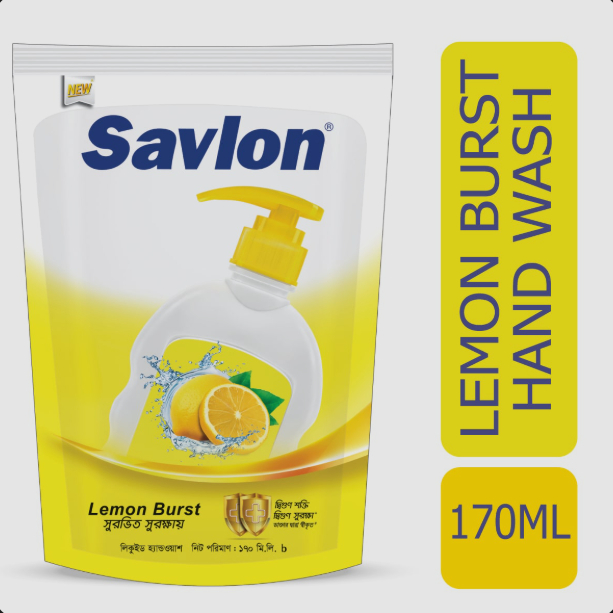 SAVLON  HAND WASH LEMON 170ML 
